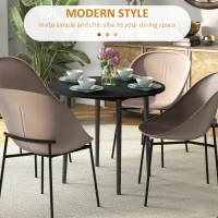 HOMCOM Folding Dining Table, Round Drop Leaf Kitchen Table for Small Spaces with Wood Legs, Black(m-5)