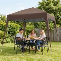 Outsunny 8' x 8' Pop Up Canopy, Outdoor Folding Tent, Portable Party Tent with Carrying Bag for Camping, Party, Picnic, Coffee(m-8)