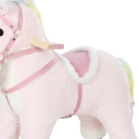 Qaba Unicorn Ride on Toy for Girls 2-5 Years, Ride On Unicorn with Wheels and Sounds for Active Play, Birthday Gift, Pink(m-10)