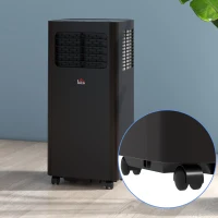HOMCOM 8000 BTU Mobile Air Conditioner, 345 Sq. Ft., AC Unit with Dehumidifier, Sleep, 24H Timer On/Off, Window Kit, Black(m-8)