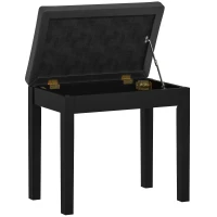 HOMCOM Faux Leather Keyboard Bench, Piano Bench with Storage and Padded Cushion, Black(m-9)