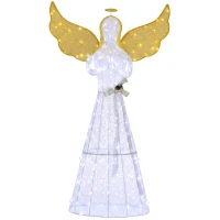 Outsunny 5ft Lighted Christmas Praying Angel Decoration with 180 LED Lights, 8 Modes, Daily Timer, for Sheltered Patio, Yard(m-13)
