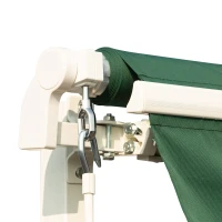 Outsunny 12' x 10' Retractable Awning Patio UV Resistant Fabric and Aluminum Frame for Deck, Balcony, Yard, Green(m-9)