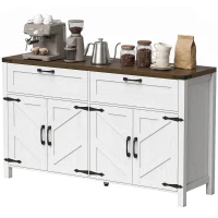 HOMCOM Sideboard Buffet Cabinet with Storage, 55" Large Farmhouse Kitchen Storage Cabinet with 2 Drawers and 4 Doors(m-2)
