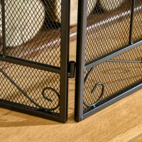 HOMCOM 3-Panel Folding Fireplace Screen, Steel Mesh Fire Spark Guard Cover with Decorative Vine Pattern for Living Room Indoor Decor, 41.25" x 31.75", Black(m-9)