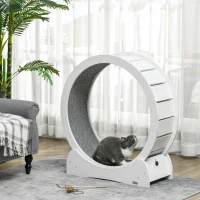 PawHut 30" Cat Exercise Wheel with White Wood Grain(m-2)