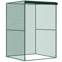 Outsunny 4' x 4' Walk-in Greenhouse, Garden Planting Warm House With Roll-Up Zipper Door for Seedlings Herbs Flowers, Dark Green(m-9)