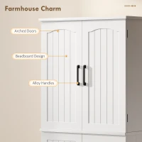 HOMCOM Tall Pantry Cabinet, 64" Storage Cabinet with Adjustable Shelves and 8 Door Spice Racks for Kitchen, Dining Room, White(m-6)