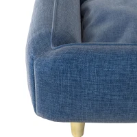 PawHut Washable Dog Sofa for Large Dogs, Elevated Pet Couch with Anti-slip Foot Pads, Dark Blue(m-10)