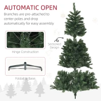 HOMCOM 7.5ft Artificial Christmas Trees with Auto Open and Steel Base, Green(m-7)