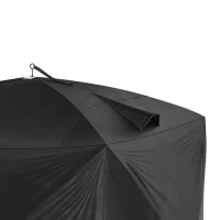 Outsunny 4 Person Pop-Up Ice Fishing Tent, Portable Ice Fishing Shelter With 4 Detachable Windows, Black(m-11)