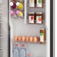 HOMCOM 7.7 Cu. Ft. Mini Fridge with Freezer, Compact Refrigerator with Adjustable Thermostat, Reversible Door, Silver(m-11)