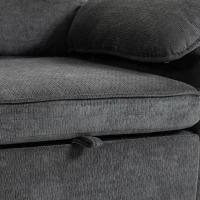 HOMCOM Sectional Sofa Bed, Double Pullout Sleeper Sofa Couch, Chenille Fabric, Dark Grey(m-9)