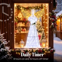 Outsunny 5ft Lighted Christmas Praying Angel Decoration with 180 LED Lights, 8 Modes, Daily Timer, for Sheltered Patio, Yard(m-6)