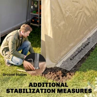 Outsunny Galvanized 7' x 12' Outdoor Storage Tent, Heavy Duty and Waterproof Portable Shed for Bike, Motorcycle, Tools, Beige(m-6)