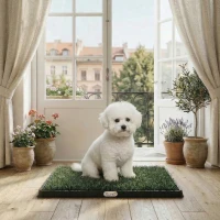 PawHut Dog Grass Pad with Tray, Artificial Grass Pet Training Toilet with Drainage Grid, 2 Grass Mats(m-8)
