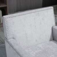 HOMCOM Modern Accent Chair Velvet Armchair, Light Gray(m-8)