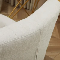 HOMCOM Mid Back Task Chair, Modern Home Office Chair with Tufted Button Design and Padded Armrests, Swivel Computer Desk Chair for Study Living Room Bedroom, Cream White(m-12)