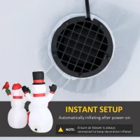 Outsunny 8ft Inflatable Christmas Snowman Family with A Red Bird, Blow-Up Outdoor LED Yard Display for Lawn Garden Party(m-4)