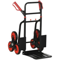 DURHAND 6-Wheels Climbing Stairs Trolley Hand Truck Foldable Steel Load Cart, 264lbs Capacity(m-11)