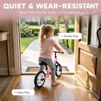 Qaba Balance Bike, Baby Bike with Lighting Wheels, Adjustable Seat and Handlebar, Steering for 2-5 Years Old, Pink(m-7)