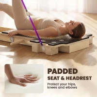 Soozier Foldable Pilates Reformer Machine, Multifunctional Pilates Board with Resistance Bands and Multi-Grips for Home Gym(m-5)