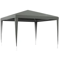 Outsunny 10x10ft Party Tent Portable Gazebo, Folding Garden Canopy Event Shelter Outdoor Sunshade Grey(m-9)