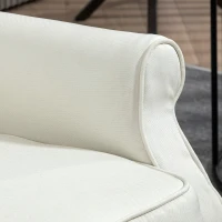HOMCOM Wingback Reclining Chair with Footrest, Button Tufted Recliner Chair with Rolled Armrests for Living Room, Cream White(m-7)