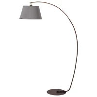HOMCOM Arched Floor Lamp, Modern Standing Lamp with Foot Switch & Metal Base, Corner Reading Lamps Tall Pole Light for Office Bedroom Living Room, Grey(m-13)