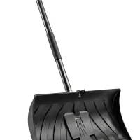 Outsunny 2-in-1 Snow Shovel and Ice Scraper, 22" Heavy Duty Snow Pusher with Metal Wear Strip, Ergonomic Handle for Driveway(m-9)