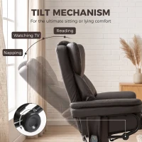 HOMCOM Massage Recliner Chair with Footrest, Swivel Armchair, Wrapped Wood Base, 10 Massage Points, Faux Leather, Brown(m-5)