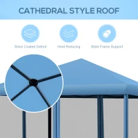 Outsunny 10' x 10' Pop Up Canopy Tent with Netting, Instant Gazebo, Ez up Screen House Room with Carry Bag, Height Adjustable, for Outdoor, Garden, Patio, Light Blue(m-8)