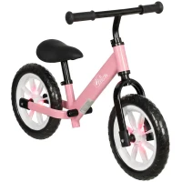 Qaba Balance Bike, Baby Bike with Lighting Wheels, Adjustable Seat and Handlebar, Steering for 2-5 Years Old, Pink(m-13)