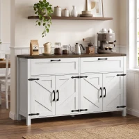 HOMCOM Sideboard Buffet Cabinet with Storage, 55" Large Farmhouse Kitchen Storage Cabinet with 2 Drawers and 4 Doors(m-1)