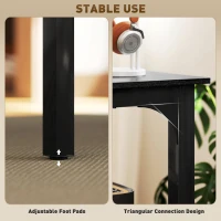 HOMCOM 71" Computer Desk, Desktop Desk with Metal Legs, Distressed Black(m-5)