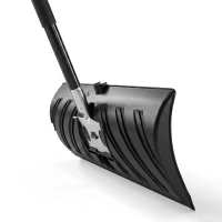 Outsunny 2-in-1 Snow Shovel and Ice Scraper, 22" Heavy Duty Snow Pusher with Metal Wear Strip, Ergonomic Handle for Driveway(m-11)
