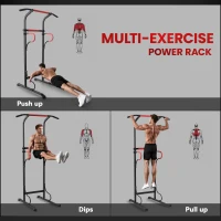 Soozier Power Tower, Pull Up Bar, Dip Station for Home Office Gym Multi-Function Workout Equipment(m-4)