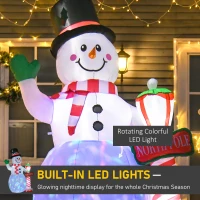 HOMCOM 7.9 feet Christmas Inflatable Snowman Decoration Airblown Lighted for Home Indoor Outdoor Garden Lawn Decoration Party Prop(m-4)