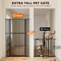 PawHut 63" Extra Tall Pet Gate 30-41" Wide Adjustable Baby Gate Pressure Mounted for Doorways, Hallways, Stairs(m-4)