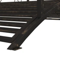 Outsunny 4’ Metal Arch Backyard Garden Bridge with Safety Siderails, Delicate Scrollwork, & Easy Assembly, Black Bronze(m-9)