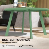 Outsunny Round Outdoor Side Table, Patio Coffee Table with Metal Frame and Non-Slip Foot Pads, Green(m-6)