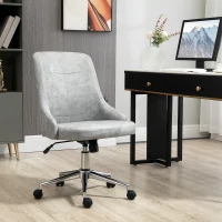 Vinsetto Armless Task Chair, Mid-back Desk Chair, Microfiber Home Office Chair with Adjustable Height, Tilt, Swivel Function, Gray(m-2)