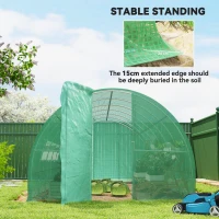 Outsunny 20' x 10' x 6.5' Walk-in Tunnel Greenhouse, Outdoor Green House with Hinged Door, Mesh Windows, Gardening Tent Plant House, Green(m-5)