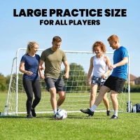 Soozier Soccer Goal, 8 x 5ft Portable Practice Soccer Net with Nylon Mesh, Steel Frame, for Indoor and Outdoor Use(m-4)