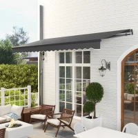 Outsunny 15' x 10' Electric Retractable Awning with Remote Controller, All Aluminum Frame Patio Awning, UV30+ Protection, Black(m-9)