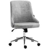 Vinsetto Armless Task Chair, Mid-back Desk Chair, Microfiber Home Office Chair with Adjustable Height, Tilt, Swivel Function, Gray(m-11)