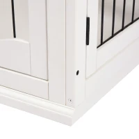 PawHut 26" Wooden Dog Cage with Double Door Entrance & Simple Modern Design, White(m-10)