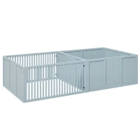 PawHut Whelping Box for Dogs Built for Mother's Comfort, Dog Whelping Pen with Removable Doors, Puppy Playpen for Indoors, Newborn Puppy Supplies & Essentials, 81" x 39" x 20", Gray(m-1)