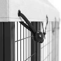 PawHut 8' x 4' x 6' Large Dog Kennel Outdoor with 3 Doors, 420D Waterproof Cover, Secure Lock(m-10)