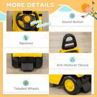 Aosom Sit and Scoot Ride-on Toy with Forklift Operation, Construction Toys for Kids with Under Seat Storage, Forklift Toy(m-6)